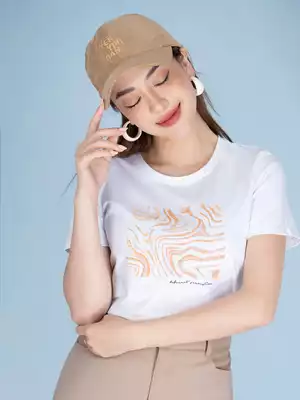 Áo phông nữ in hình sóng