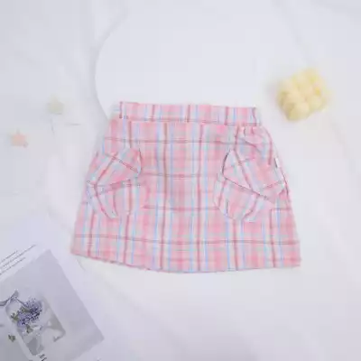 Chân váy caro phối túi
