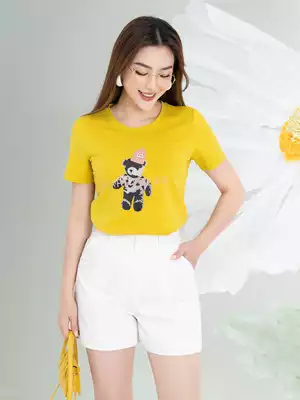 Áo phông nữ in hình gấu nâu