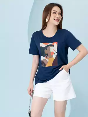 Áo phông nữ phom rộng in hình 7 màu