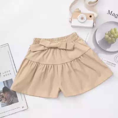 Quần short kaki đính nơ