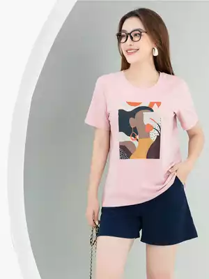 Áo phông nữ phom rộng in hình 7 màu