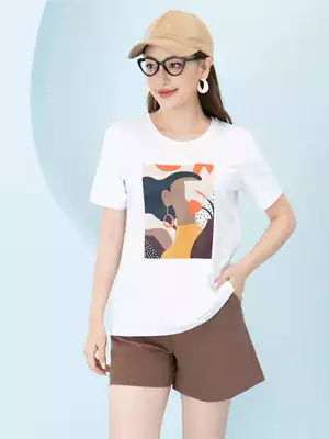 Áo phông nữ phom rộng in hình 7 màu