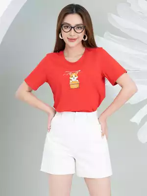 Áo phông nữ in hình cún con