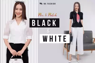 Biến hóa thời trang công sở với 2 sắc đen trắng