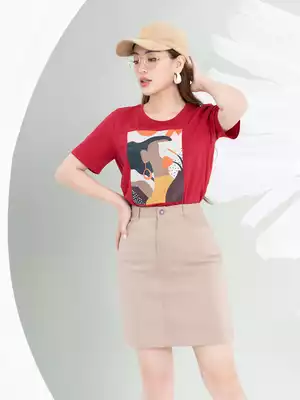 Áo phông nữ phom rộng in hình 7 màu