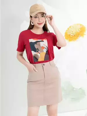 Áo phông nữ phom rộng in hình 7 màu