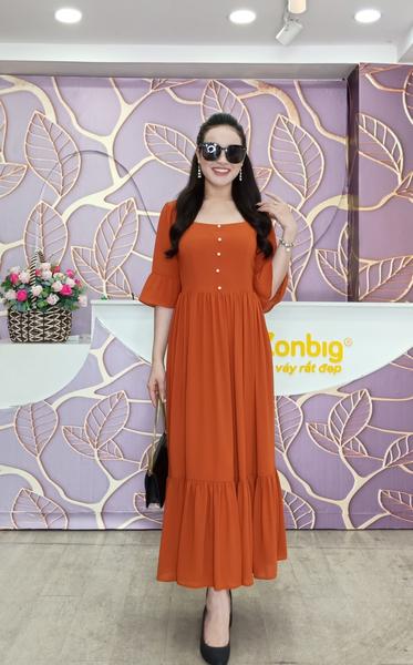 Váy maxi dập ly thời trang