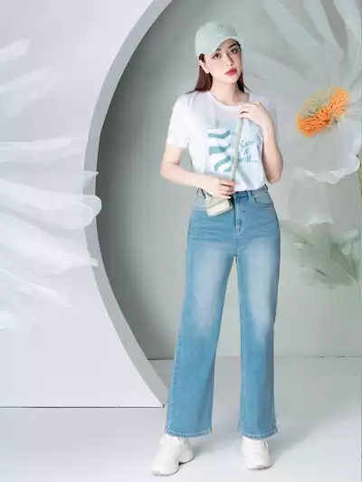  Áo phông nữ phom rộng in hình I can & I will 