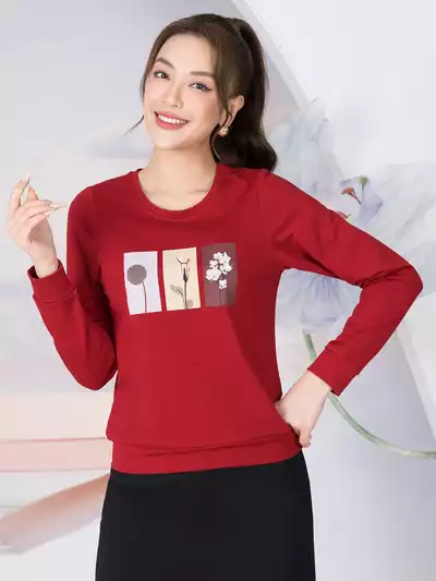  Áo nỉ thu đông in hình thời trang 