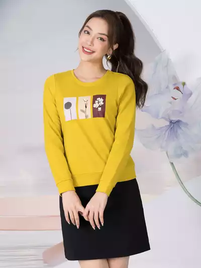  Áo nỉ thu đông in hình thời trang 