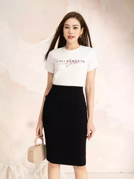 Chân váy công sở dáng dài bút chì SK209 Krfashion style Hàn Quốc đẹp vải Co