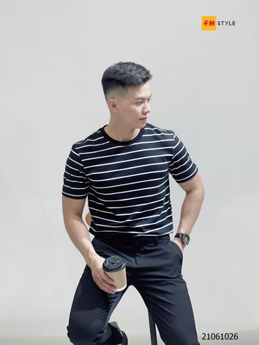 Áo thun nam kẻ ngang