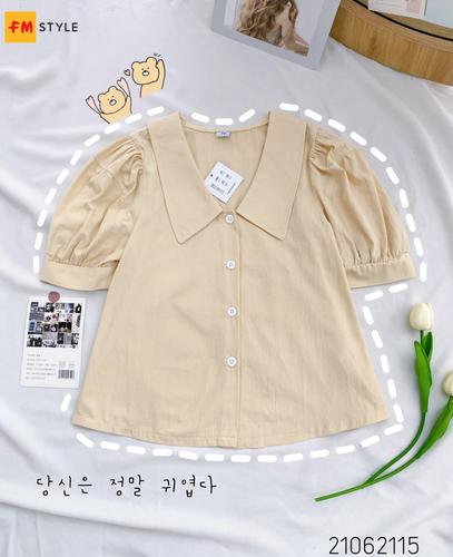 ÁO SƠ MI KIỂU TAY PHỒNG VIỀN CHỈ 