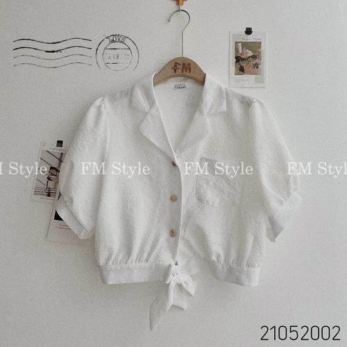 ÁO SƠ MI KIỂU CỔ VEST THẮT NƠ