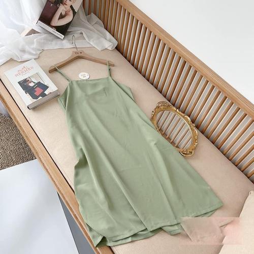 VÁY HAI DÂY LỤA SUÔNG XẺ