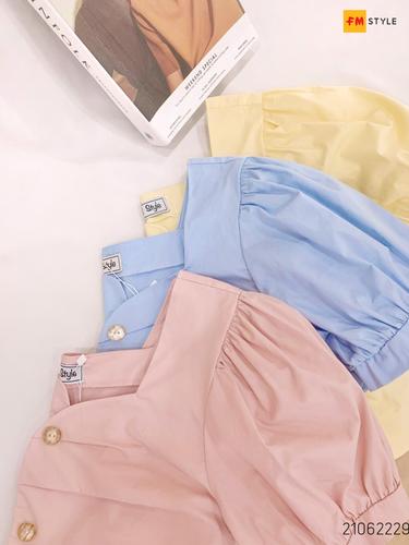 ÁO KIỂU CHÉO TÀ TAY PHỒNG HÀNG NÚT 