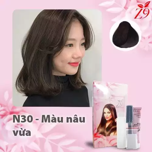 KEM NHUỘM TÓC MÀU THỜI TRANG - NÂU VỪA hộp 60ml x2