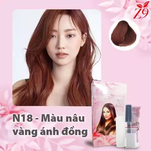 KEM NHUỘM TÓC MÀU THỜI TRANG - NÂU VÀNG ÁNH ĐỒNG hộp 60ml x2