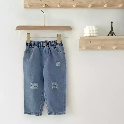 Quần dài bé trai 1 2 3 4 5 6 7 8 9 tuổi chất jean Magickids dáng baggy form rộng Quần áo trẻ em đi học đi chơi QD22019