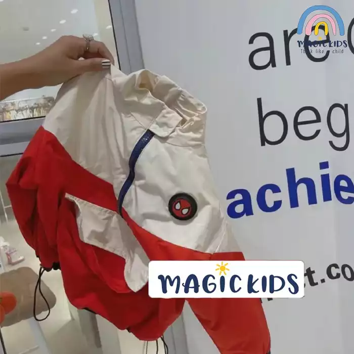 Áo khoác gió cho bé trai bé gái Magickids 2 lớp cao cấp in hình siêu anh hùng khóa lửng Quần áo trẻ em AO22044