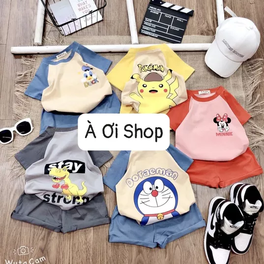 Product image - 464- BỘ CỘC PHỐI TAY HOẠT HÌNH QUẦN TRƠN