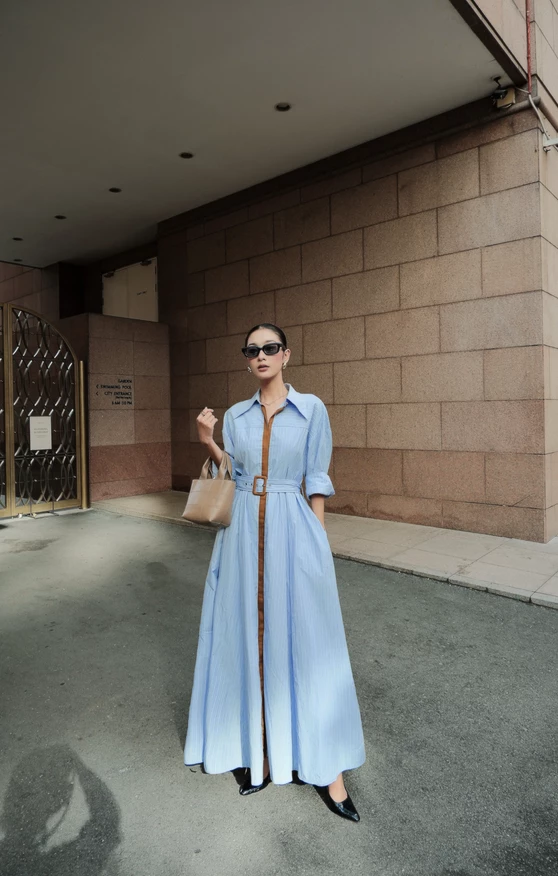slim fit dress slacks x JENNIE Eva Cotton Tee main image 0