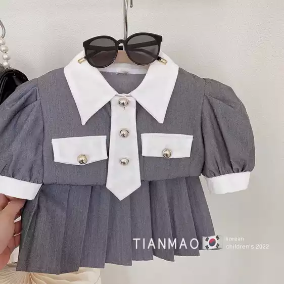 Product image - 637- SÉT BÉ GÁI CHÂN VÁY XẾP LY