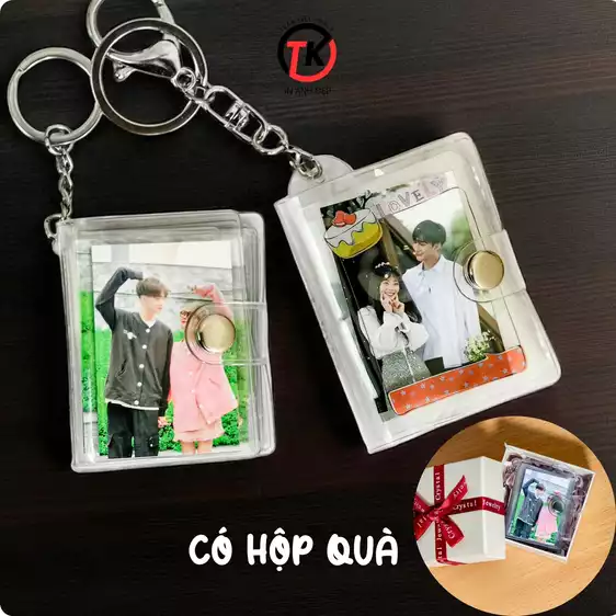 Product image - (Tặng kèm in 20 ảnh) Móc khóa album đựng 20 ảnh thẻ, ảnh theo yêu cầu