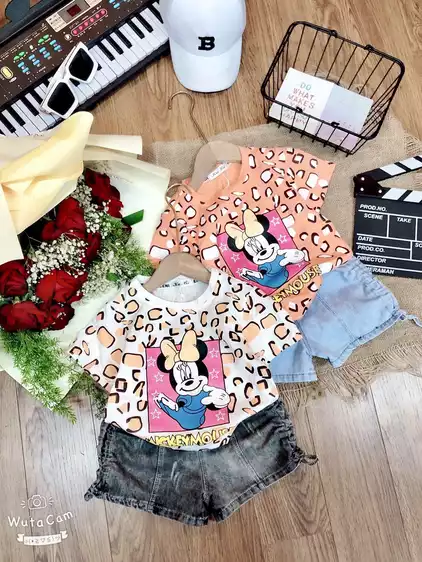 Product image - 636- BỘ MICKY CÀI NƠ MÀU CAM