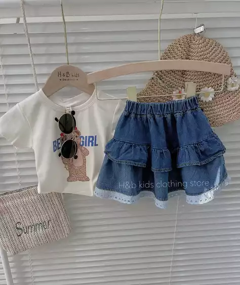 Product image - SÉT BÉ GÁI GẤU ĐEO TÚI CHÉO VÀNG