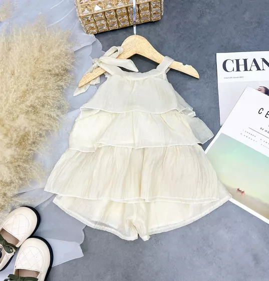 Product image - BỘ BÉ GÁI ÁO NHIỀU TẦNG