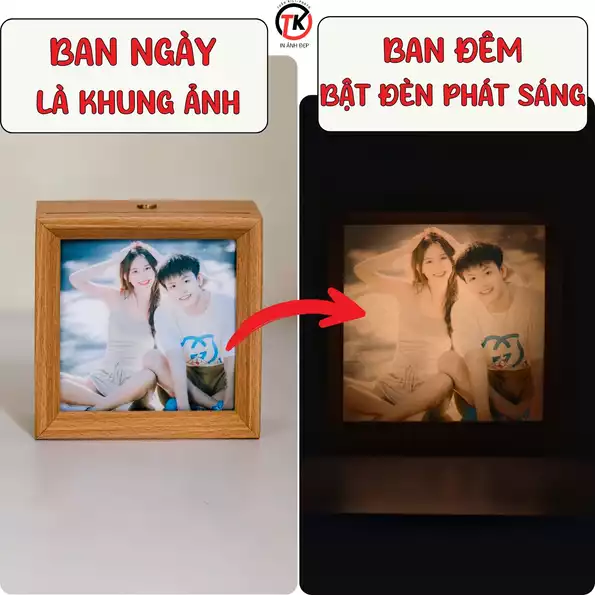 Product image - Đèn Ngủ in ảnh theo yêu cầu Sạc Pin làm quà tặng, kỉ niệm
