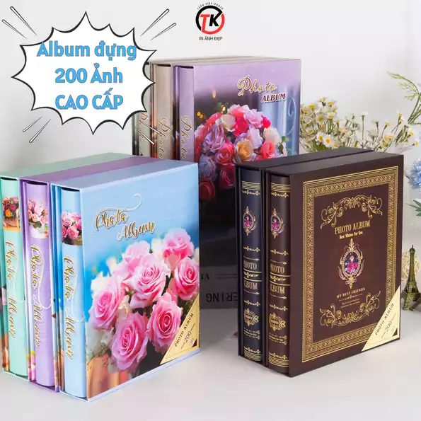 Product image - Album Ảnh Có Hộp Đựng Cao Cấp Đựng 200 Ảnh 10x15cm, 13x18 cm