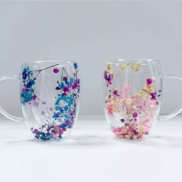 Product image - Double Layer Mug with Dried Flowers