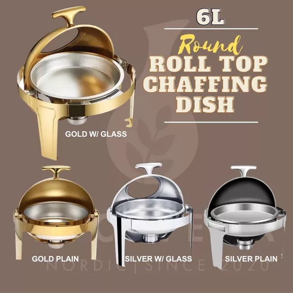 Product image - 6L ROUND ROLL TOP CHAFING DISH