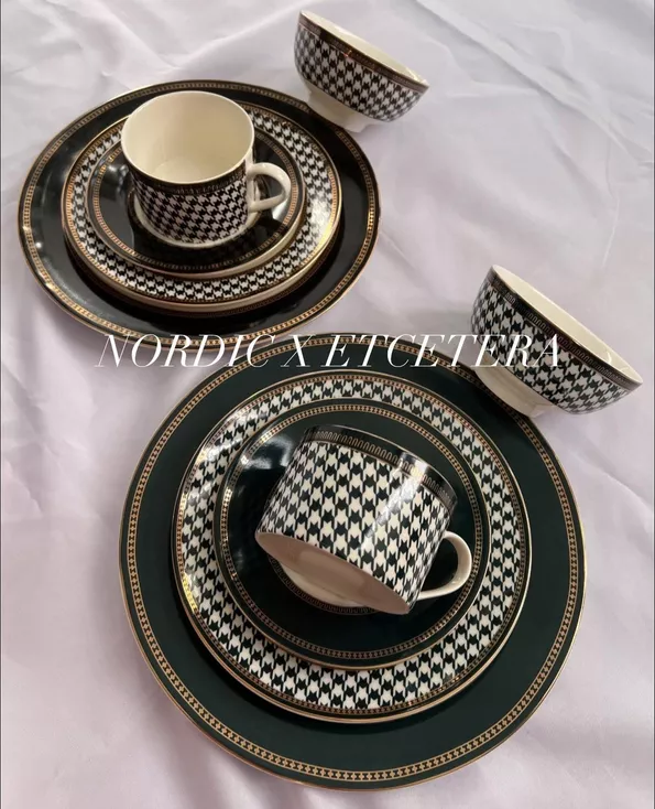 Product image - Houndstooth Luxury Dinnerware Set