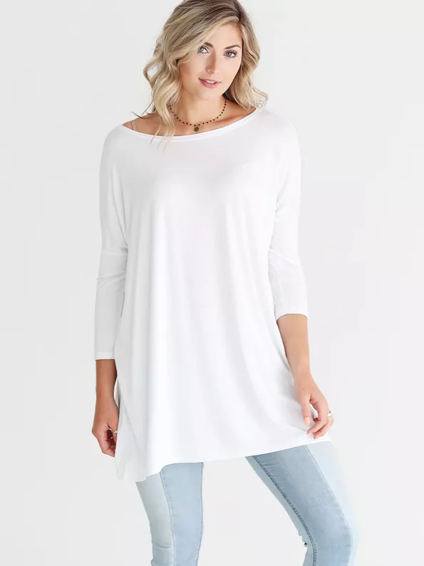Product image - White 3/4 Sleeve Tunic