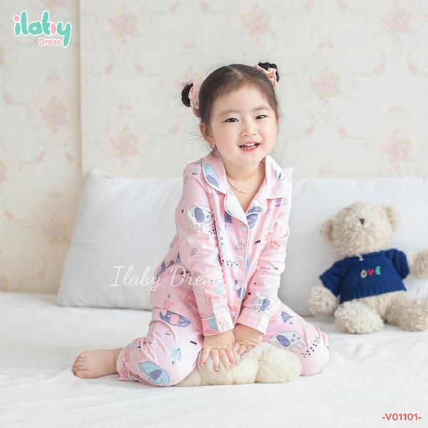 Pyzama họa tiết phối viền