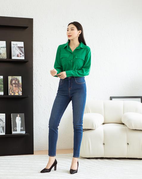 Quần Jean Skinny thêu túi