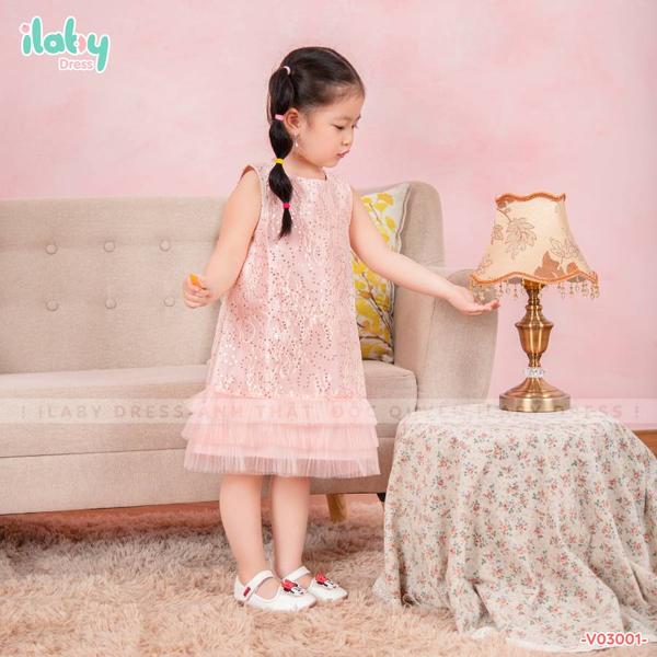 Váy công chúa đuôi xếp ly