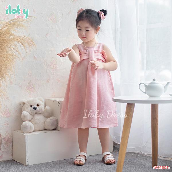 Váy xếp ly ngực phối nơ