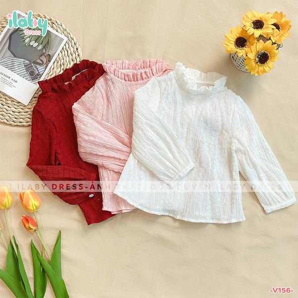 Áo nhún mở cúc thân sau