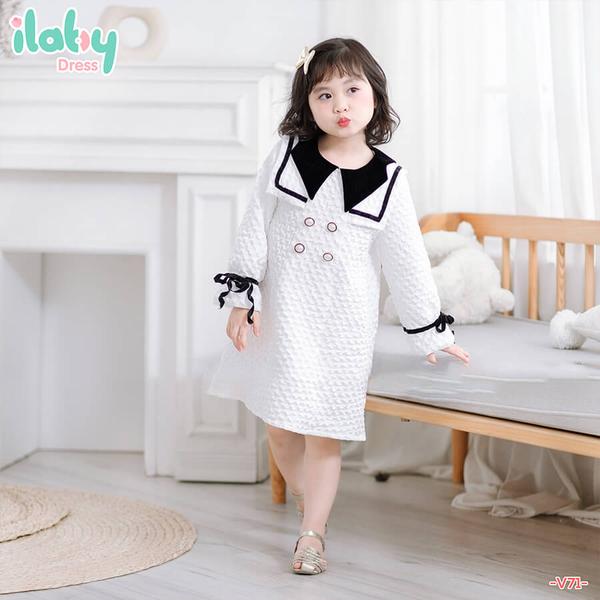 Váy gấm phối cổ nhung