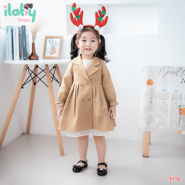 Áo khoác váy cổ ve