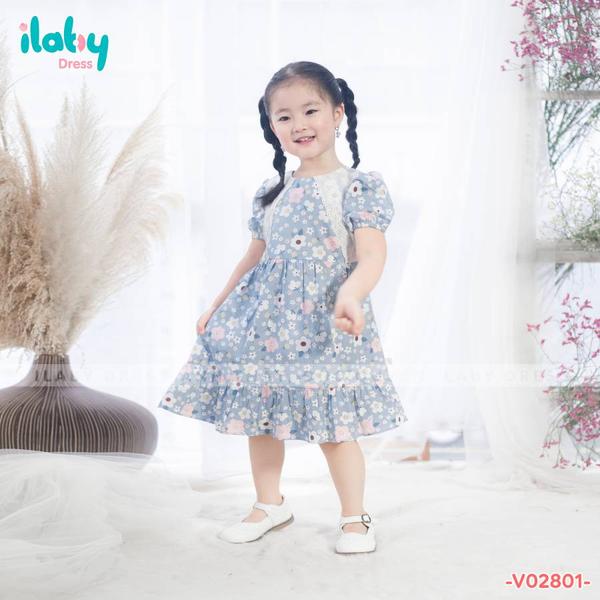 Váy thô hoạ tiết phối ren