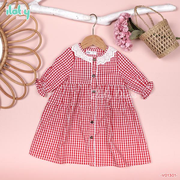 Váy kẻ caro 3 tầng