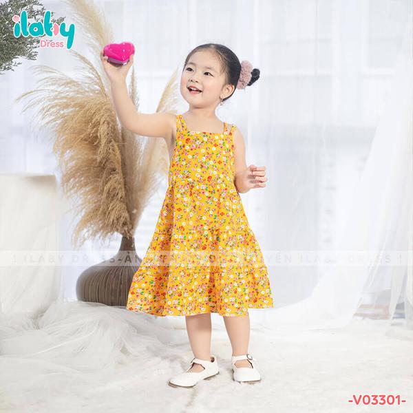 Đầm cho bé ILABY maxi hoa nhí [V03301]