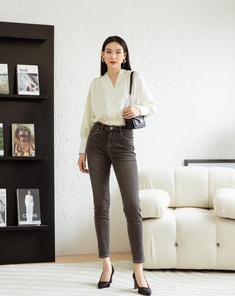 Quần Jean Skinny màu xám chuột