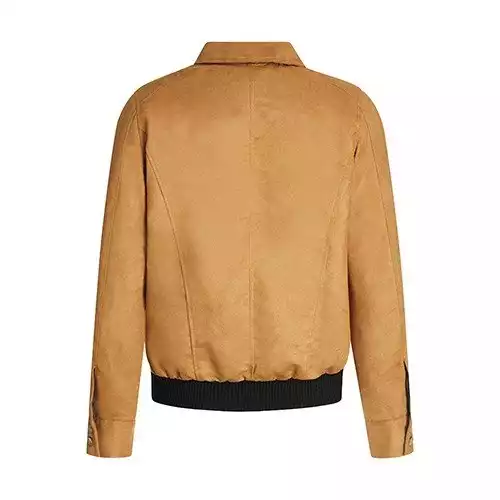 FAUX SUEDE PATCH POCKET BOMBER